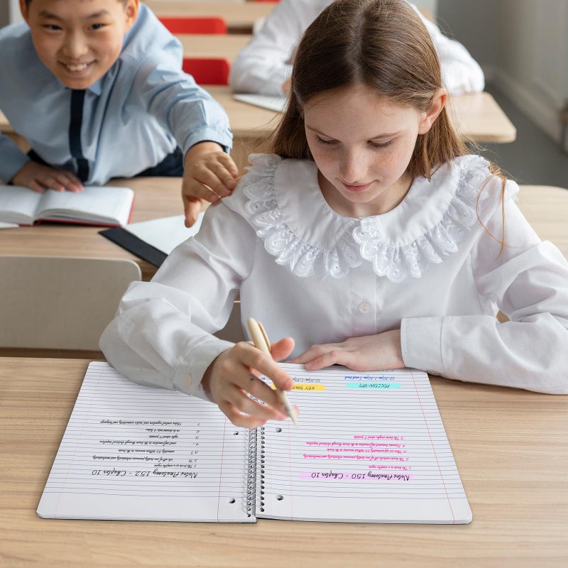 SUNEE Spiral Notebooks, 3 Pack, 1-Subject, College Ruled Paper, 8"" x 10-1/2"", 70 Sheets per Notebook, Assorted Pastel Colors Spiral Notebooks for School - Image 5